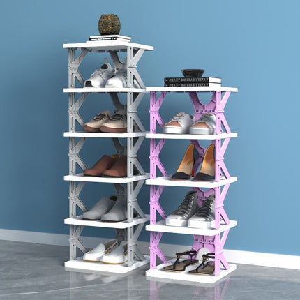 Space Saving Foldable Stackable Shoe Storage Rack