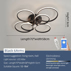 Round Black 6 Rings / Dimmable With Alexa