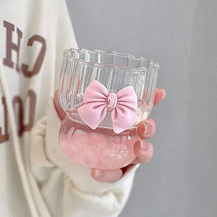 Cute Ribbon Glass Coffee Mug