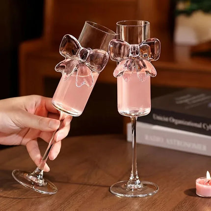 Pink Bow Cute Glass