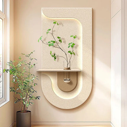 Entrance Decoration Green Plant Wall Vase Lamp