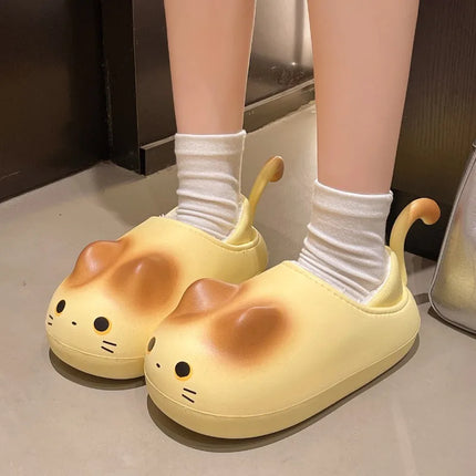 Furry Cat Home Slippers