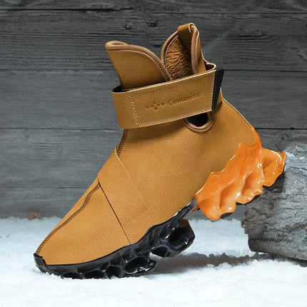 Hybrid Black Orange Ergonomic Adventure Ankle Boots