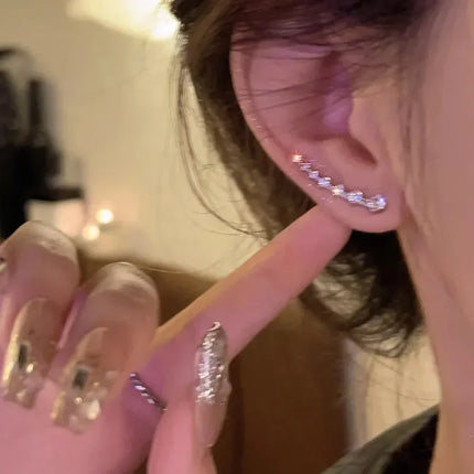 Korean Shiny Zircon Crystal Earrings