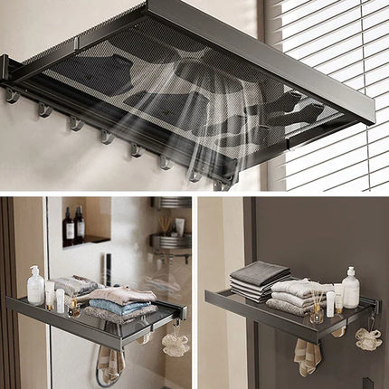 Ultra Suction Expandable Towel Storage Organizer Rack