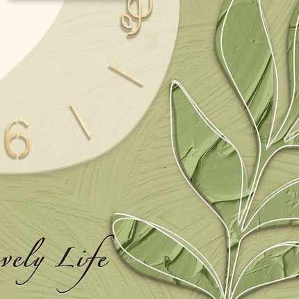 Elegant Leaf LED Silent Wall Clock