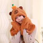 brown scarf hat