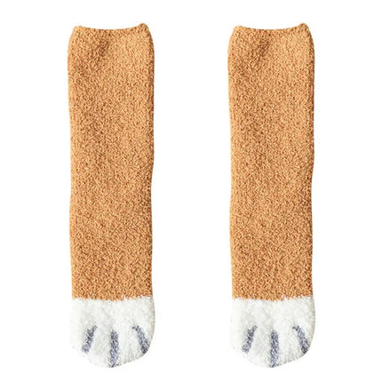 Plush Winter Cute Cat Paws Sock