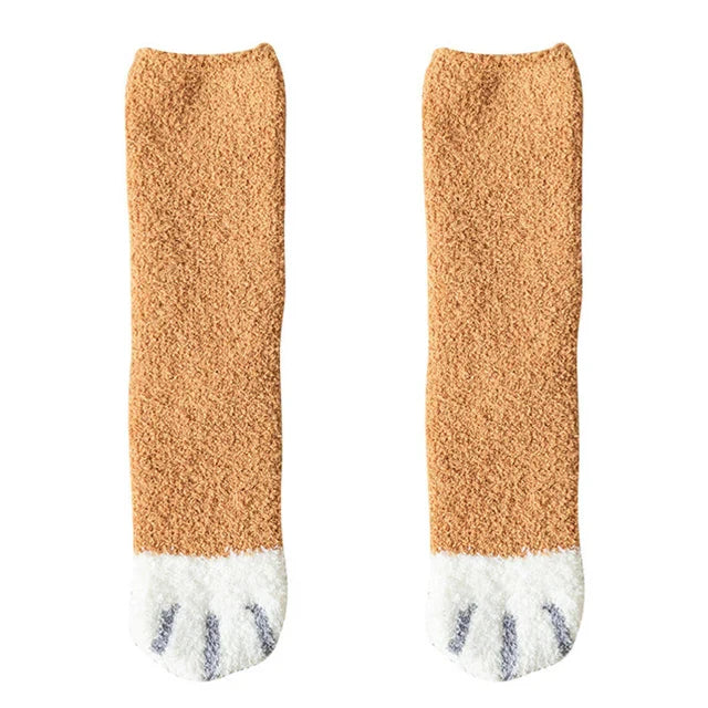 Plush Winter Cute Cat Paws Sock