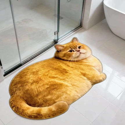 Chubby Cat Quick Dry Bath Mat