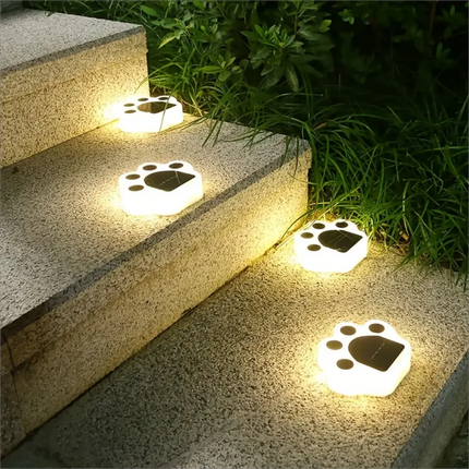 Glowing Paw LED Solar Pathway Outdoor Lights