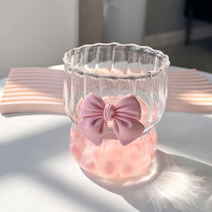 Cute Ribbon Glass Coffee Mug