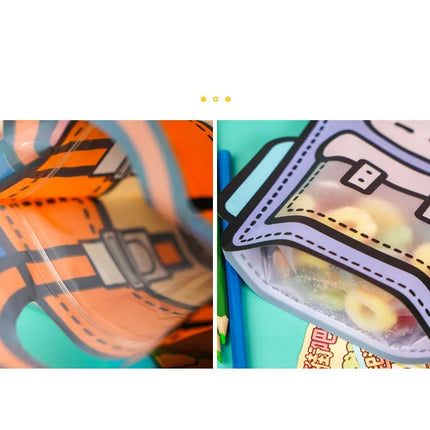 50pcs Creative 2D Cartoon Schoolbag