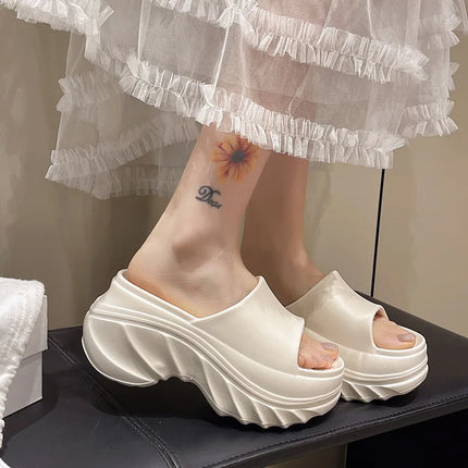 High Heel Soft Sole Platform Slippers