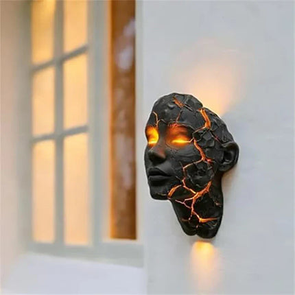 Volcanic Face Lava Crack Wall Art Lamp