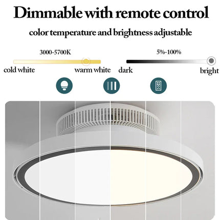 Modern Full Spectrum Invisible Blade LED Ceiling Fan Lamp