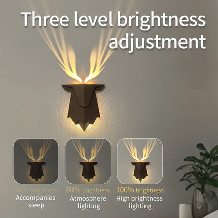 Geometric Deer Artsy Wall Lamp