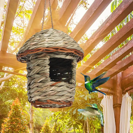Rustic Natural Wicker Outdoor Birdhouse