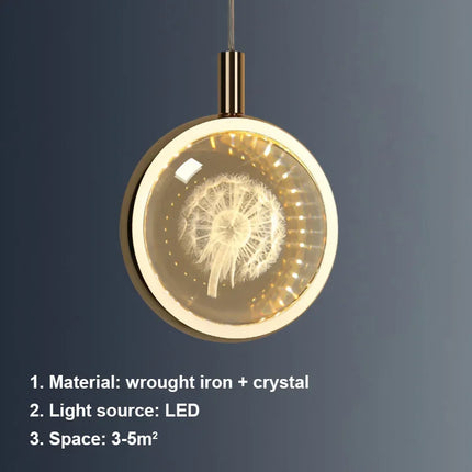 Nordic Crystal Halo Pendant Light