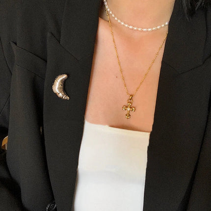 Classic Croissant Accent Brooch