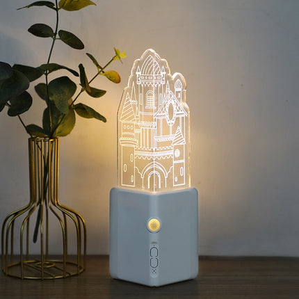 3D LED Rechargeable Wall Night Lamp