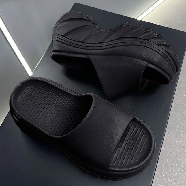 High Heel Soft Sole Platform Slippers