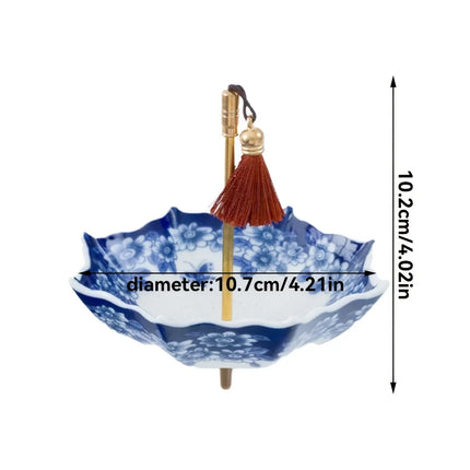 Traditional Floral Ceramic Umbrella Tea Strainer