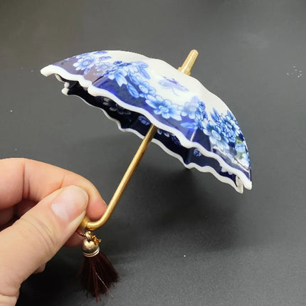 Traditional Floral Ceramic Umbrella Tea Strainer