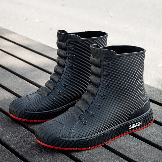 Rain Rider Slip-On Rubber Stylish Waterproof Boots