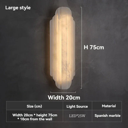 Art Deco Marble LED Wall Sconce Lamp