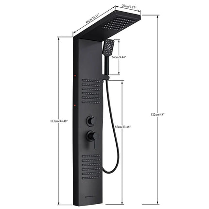Rainfall Multi-Jet Panel Adjustable Pressure Shower Set