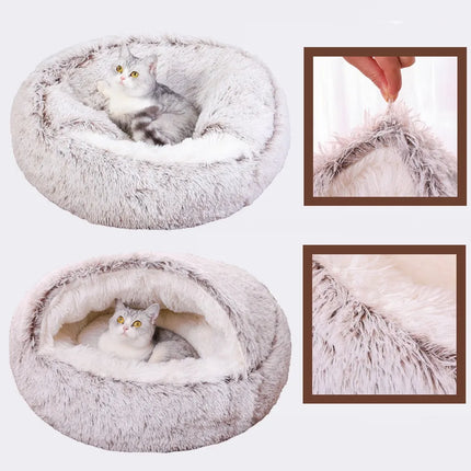 Snuggle Nest Plush Covered Pet Bed
