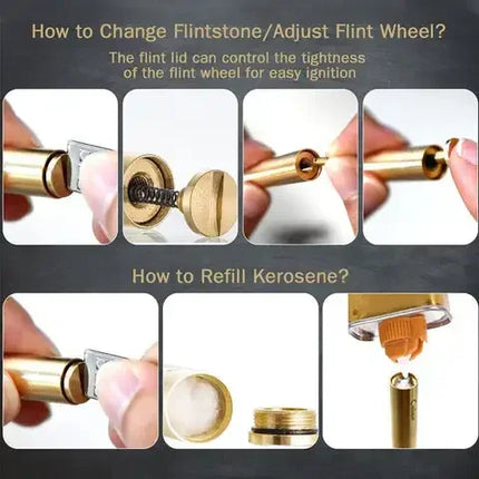 Mini Nunchaku Retro Windproof Kerosene Flame Lighter