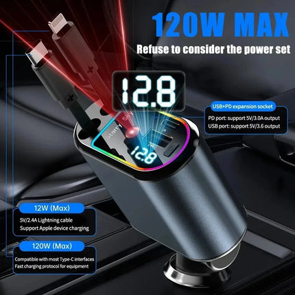 Starry Sky Retractable Cable Car Projector Charger