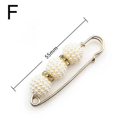 Pearl Charm Button Brooch