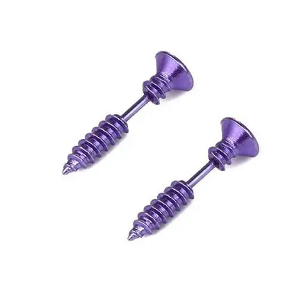 Realistic Screw Industrial Steel Earrings