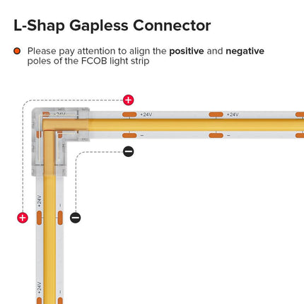 L Shaped Transparent LED Strip Connector