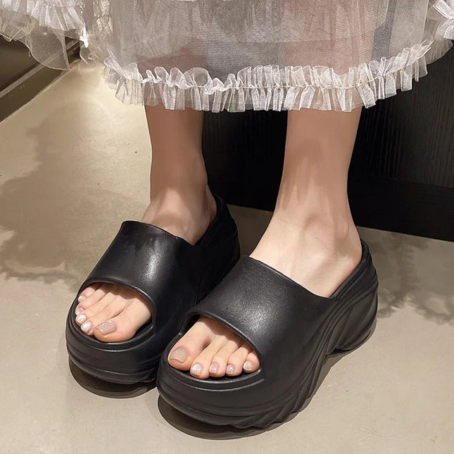 High Heel Soft Sole Platform Slippers