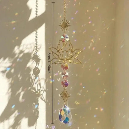 Lotus Crystal Sun Catcher Rainbow Prism