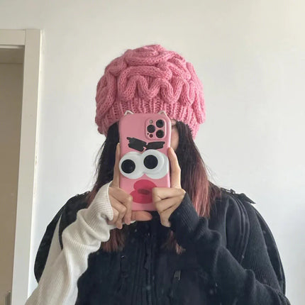 Too Much IQ Knitted Brain Beanie