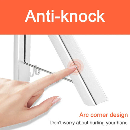Space Saver Foldable Wall Clothes Aluminum Rack
