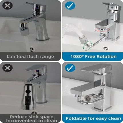 Rotating Multi-Purpose Universal Anti-Splash Faucet Extender