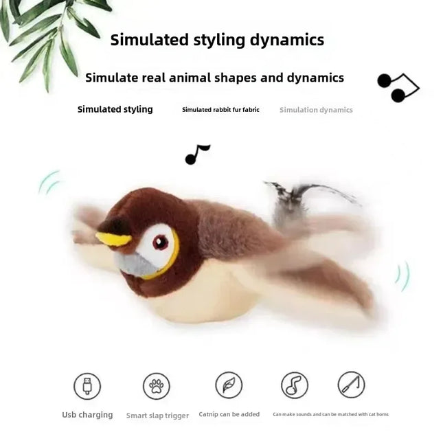 Motion-Activated Chirping Bird Interactive Cat Toy