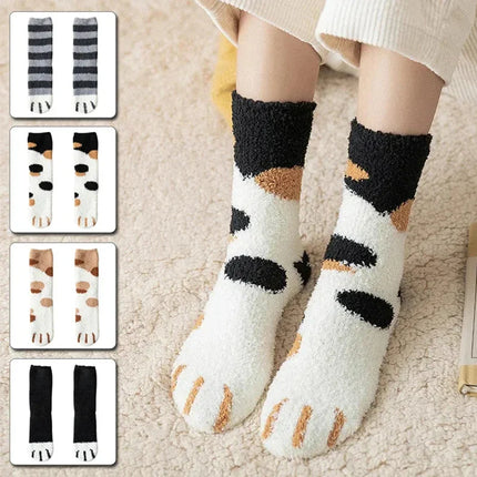 Plush Winter Cute Cat Paws Sock