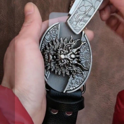 Self Defense Mini Knife Leather Belt