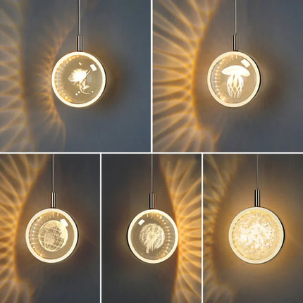 Nordic Crystal Halo Pendant Light