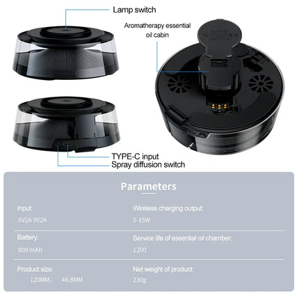 Pure Aromatherapy Diffuser Wireless Charger