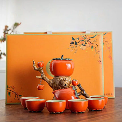 Pumpkin Tree Shape Vintage Tea Set