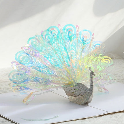 3D Shining Peacock Decorative Card