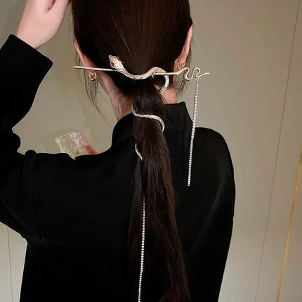 Snake Wrap Long Tassel Chain Hair Pin Clip